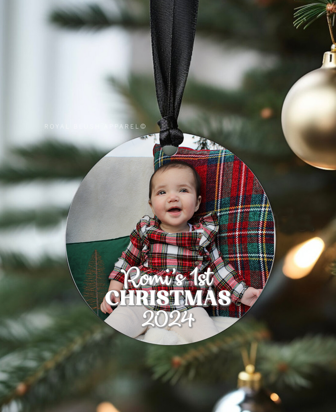 Custom Baby Round Photo Ornament