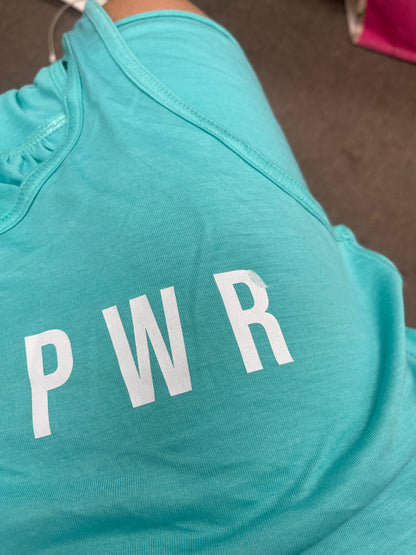 MAMA PWR - XXL LADIES TEAL FLOWY TANK DEFECTIVE