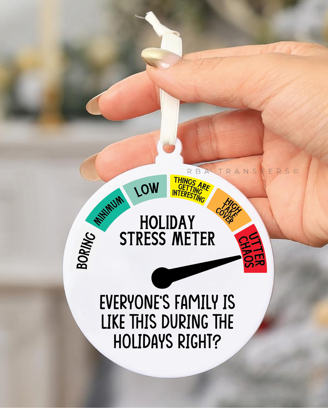 Holiday Stress Meter Acrylic Ornament