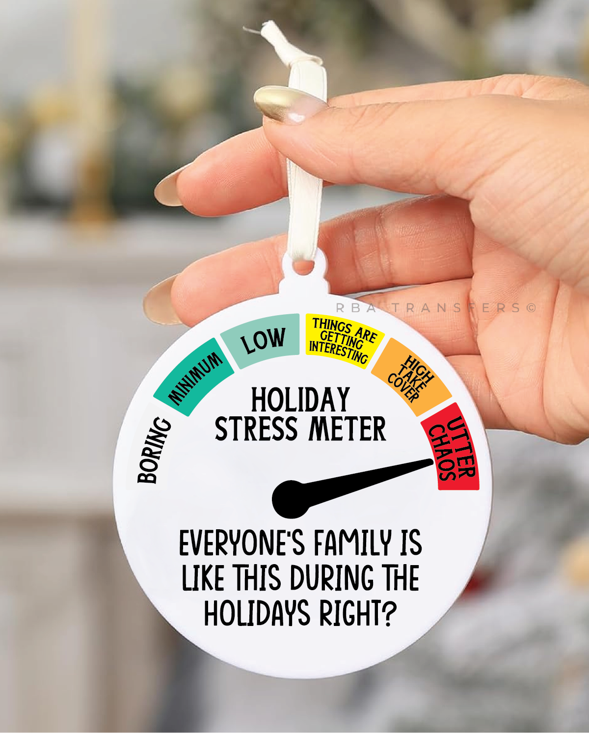 Holiday Stress Meter Acrylic Ornament