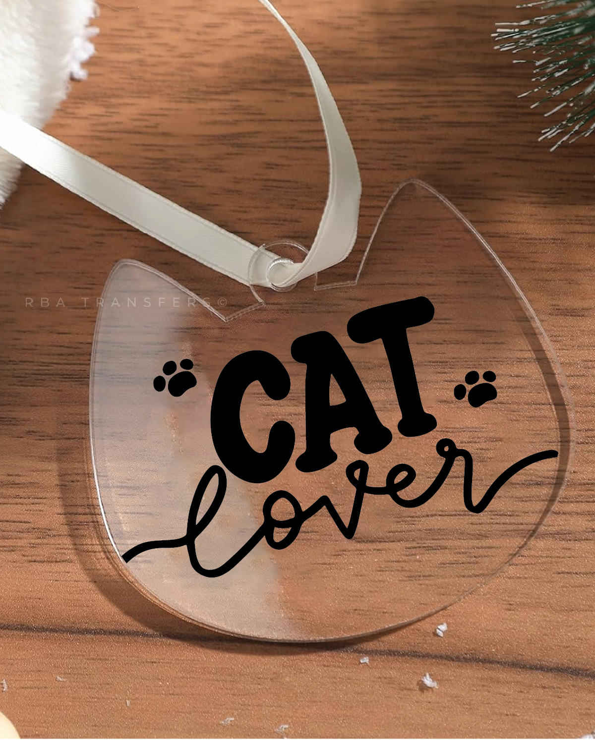 Cat Lover Acrylic Cat Ornament