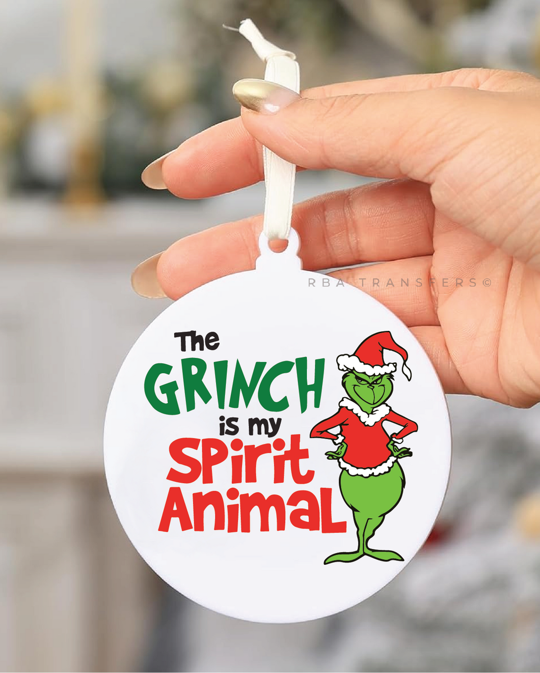 The Grinch Is My Spirit Animal Acrylic Ornament