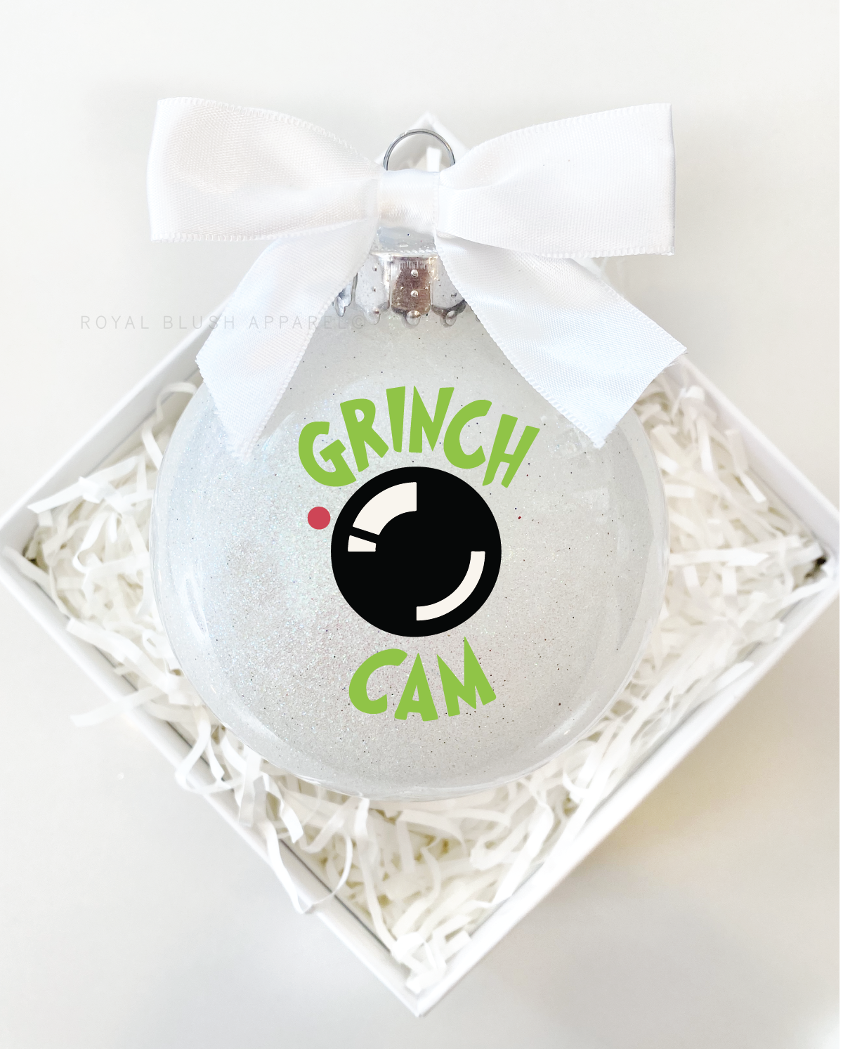 Grinch Cam Glitter Ornament