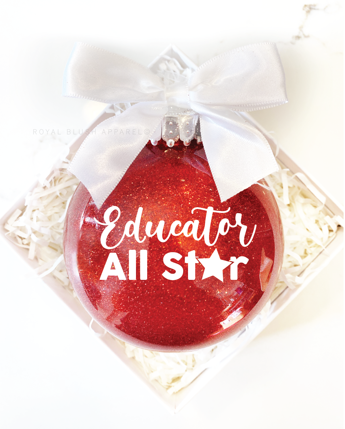 Educator All Star Glitter Ornament