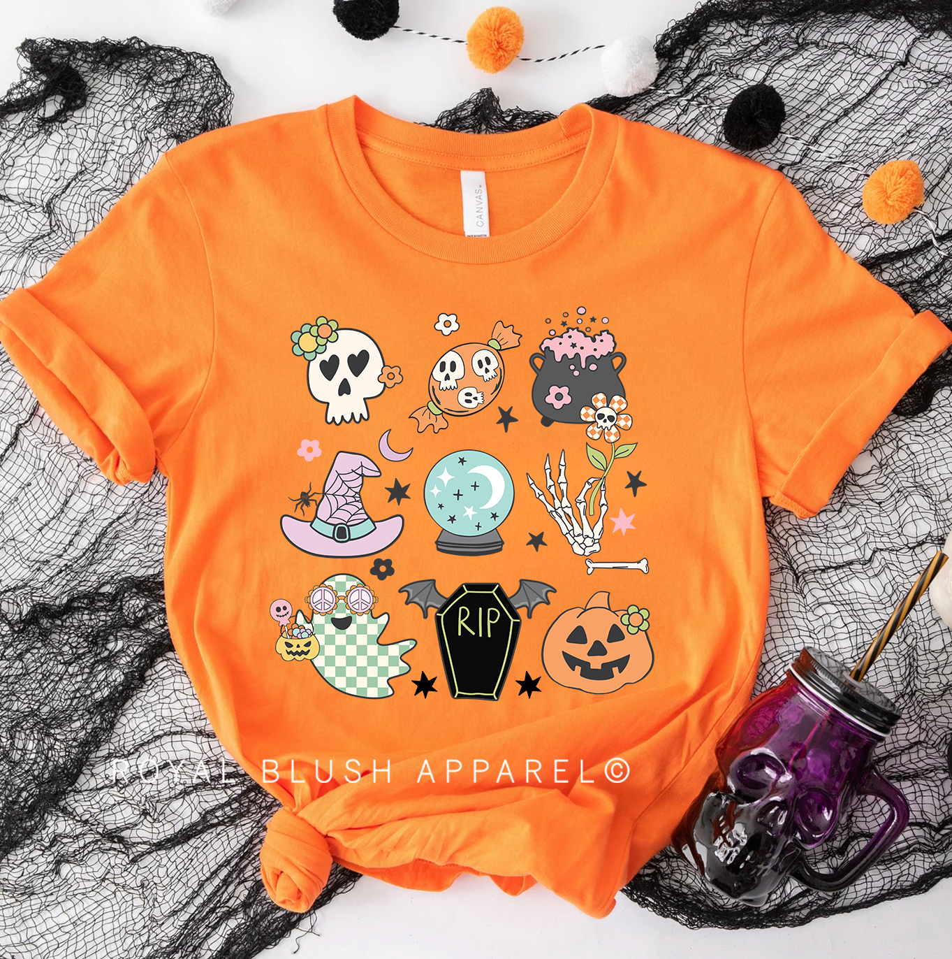 Halloween Icons T-shirt unisexe décontracté