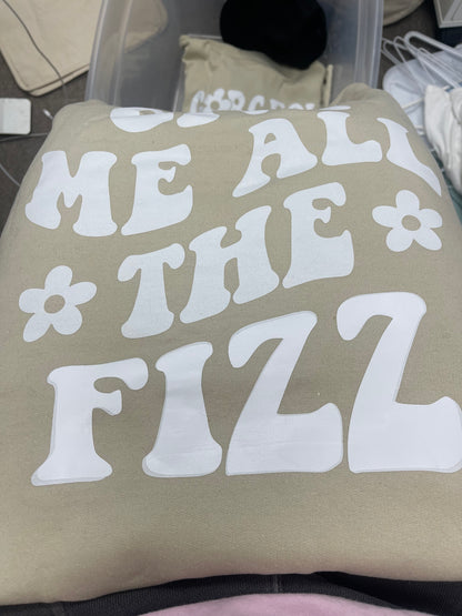 Give Me All The Fizz - XL SAND CREWNECK DEFECTIVE