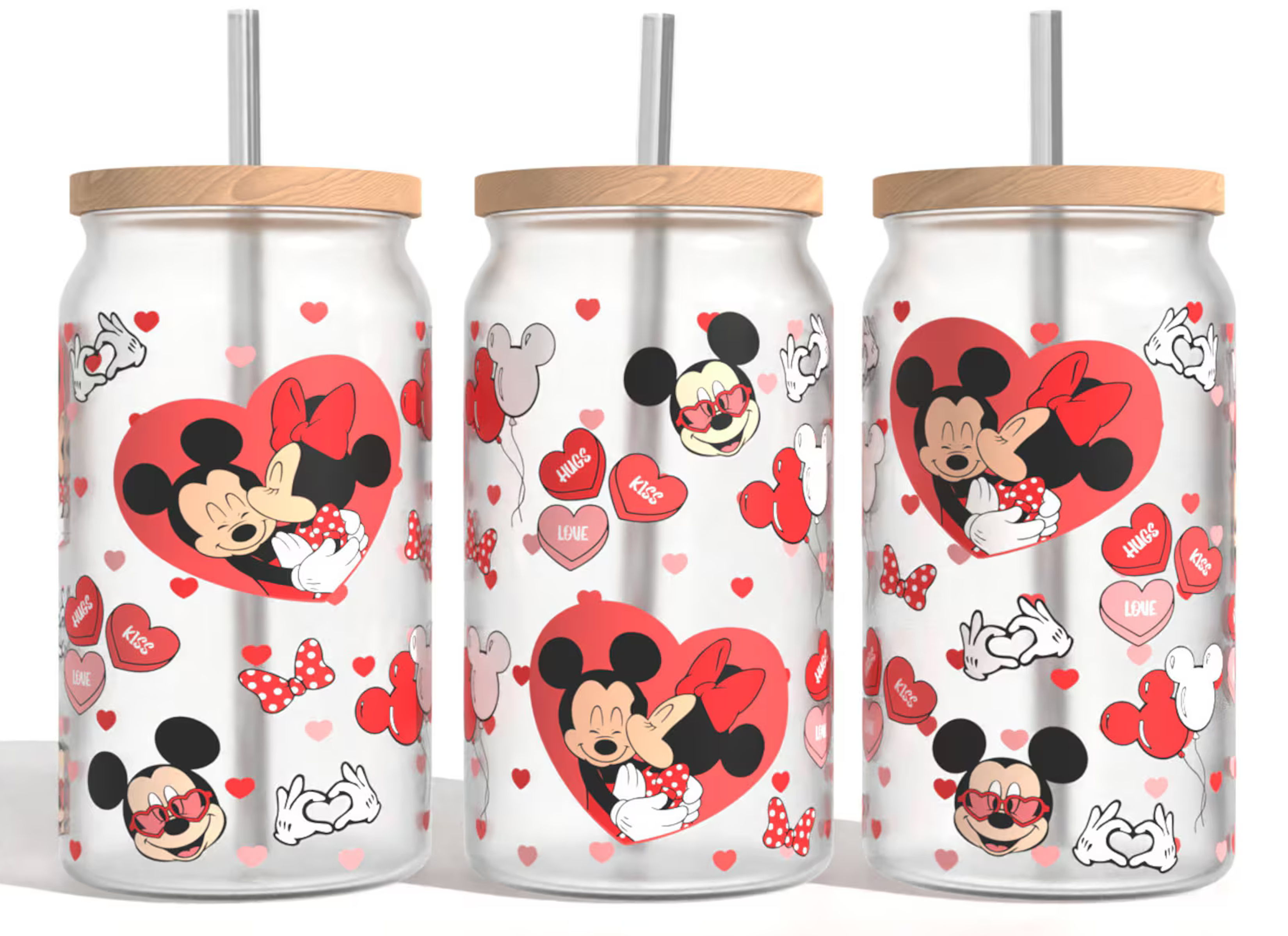 Mickey &amp; Minnie Iced Coffee Glass