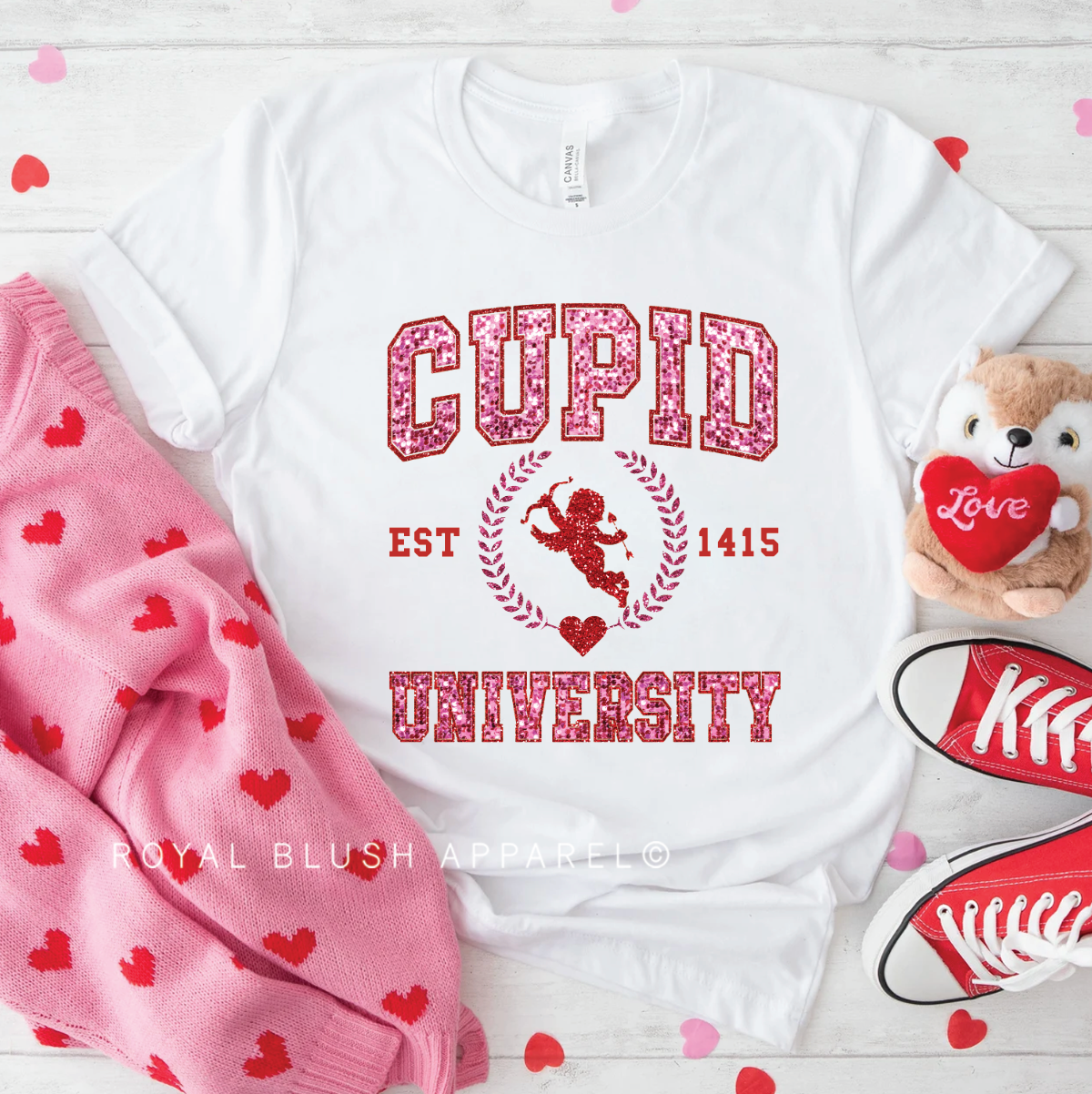 Cupid University Faux Sequin Relaxed Unisex T-shirt