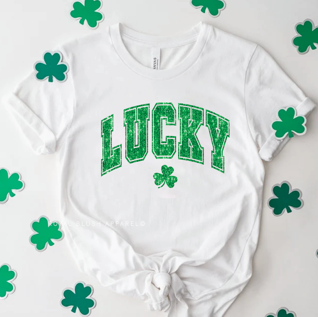 Faux Glitter LUCKY Relaxed Unisex T-shirt