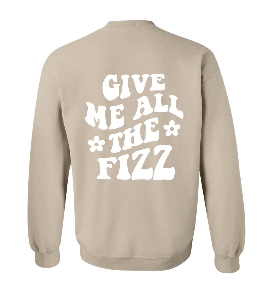 Give Me All The Fizz - XL SAND CREWNECK DEFECTIVE