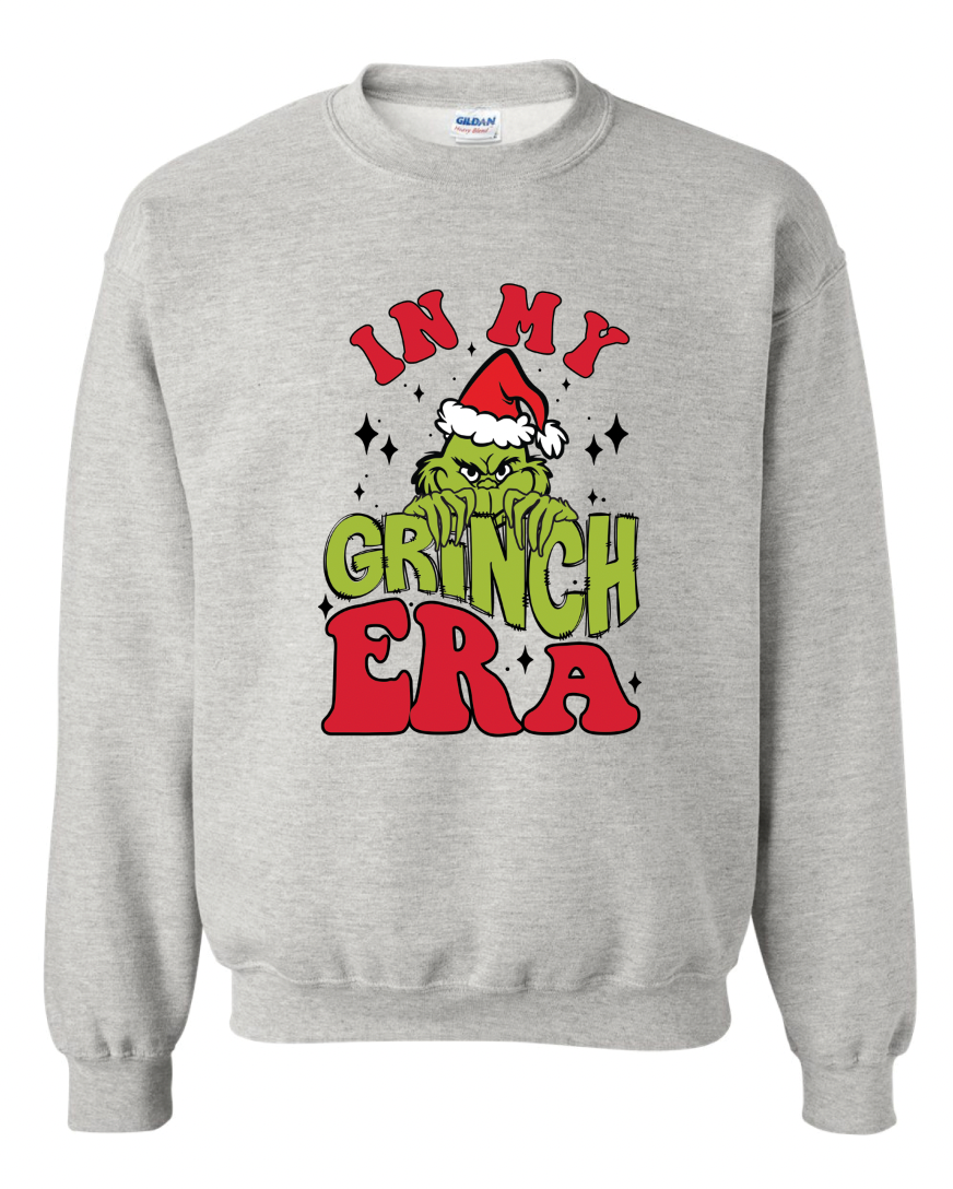 In My Grinch Era Sweatshirt - LARGE ASH UNISEX CREW