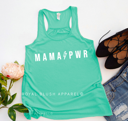 MAMA PWR - XXL LADIES TEAL FLOWY TANK DEFECTIVE