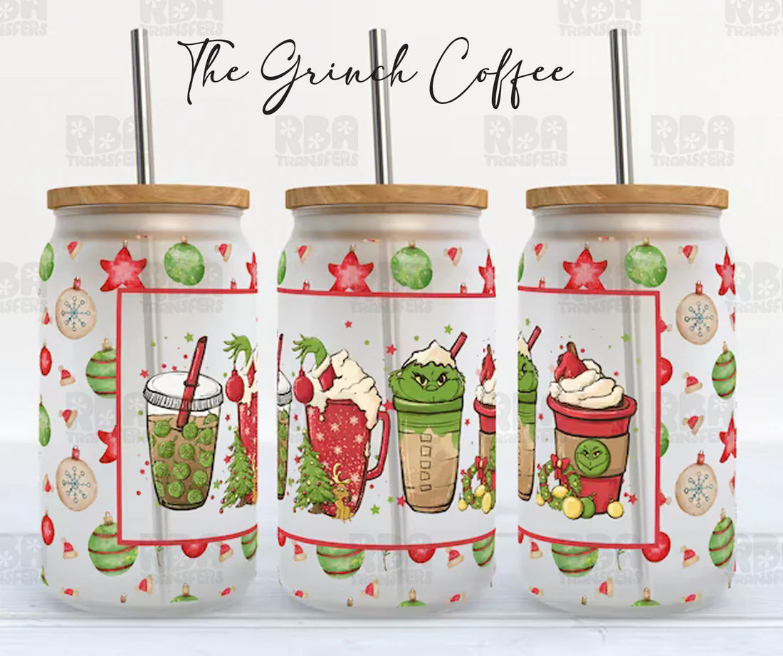 The Grinch Coffee Iced Coffee Glass