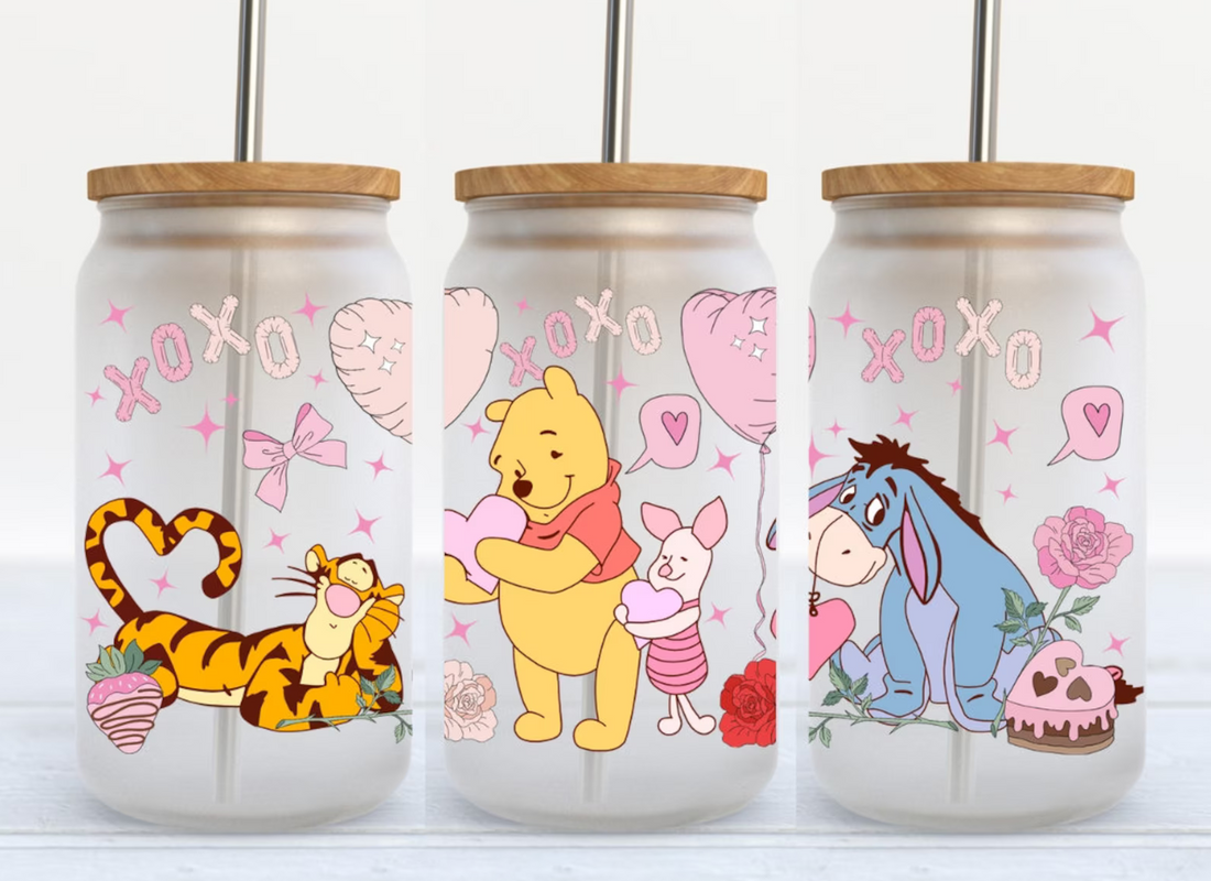 Winnie XOXO Iced Coffee Glass