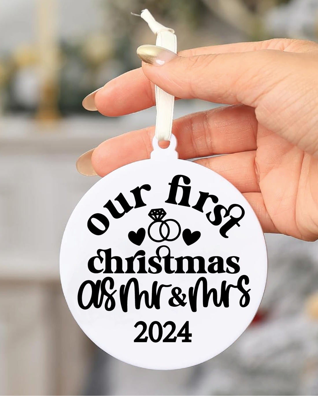 Our First Christmas As Mr &amp; Mrs 2024 Acrylic Ornament