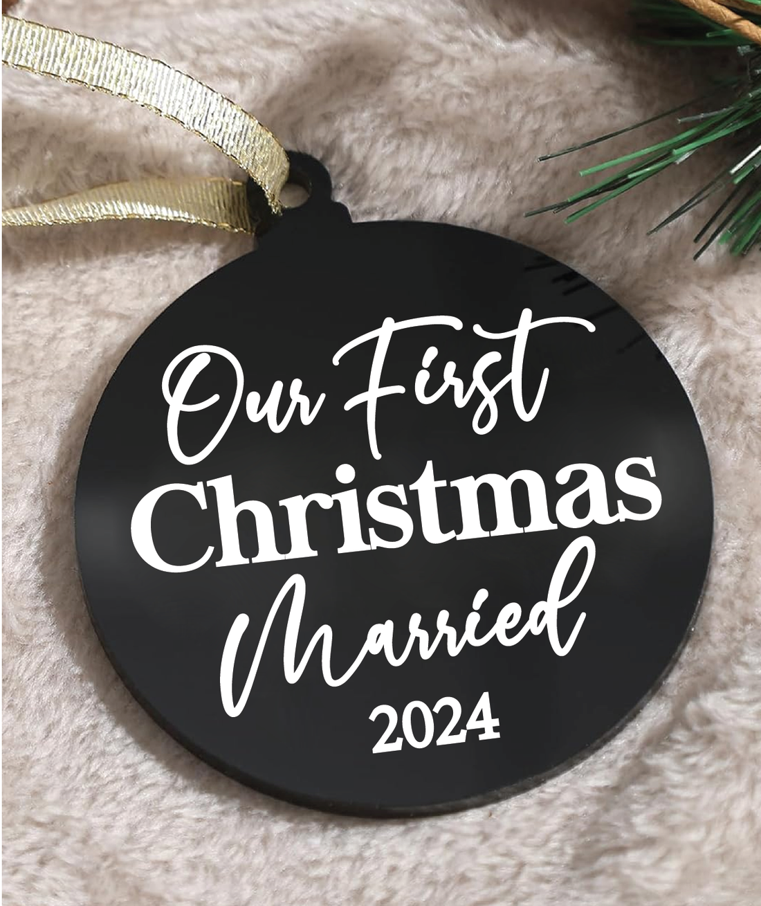 Our First Christmas Married 2024 Acrylic Ornament