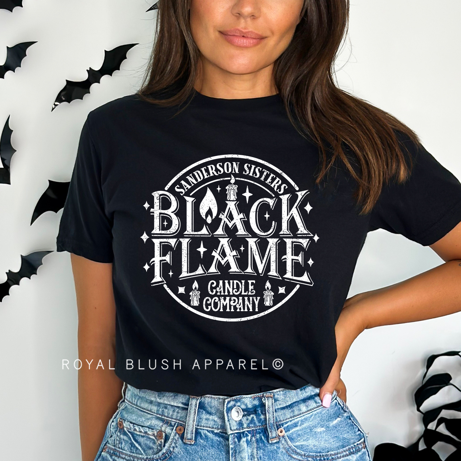 T-shirt unisexe décontracté Black Flame