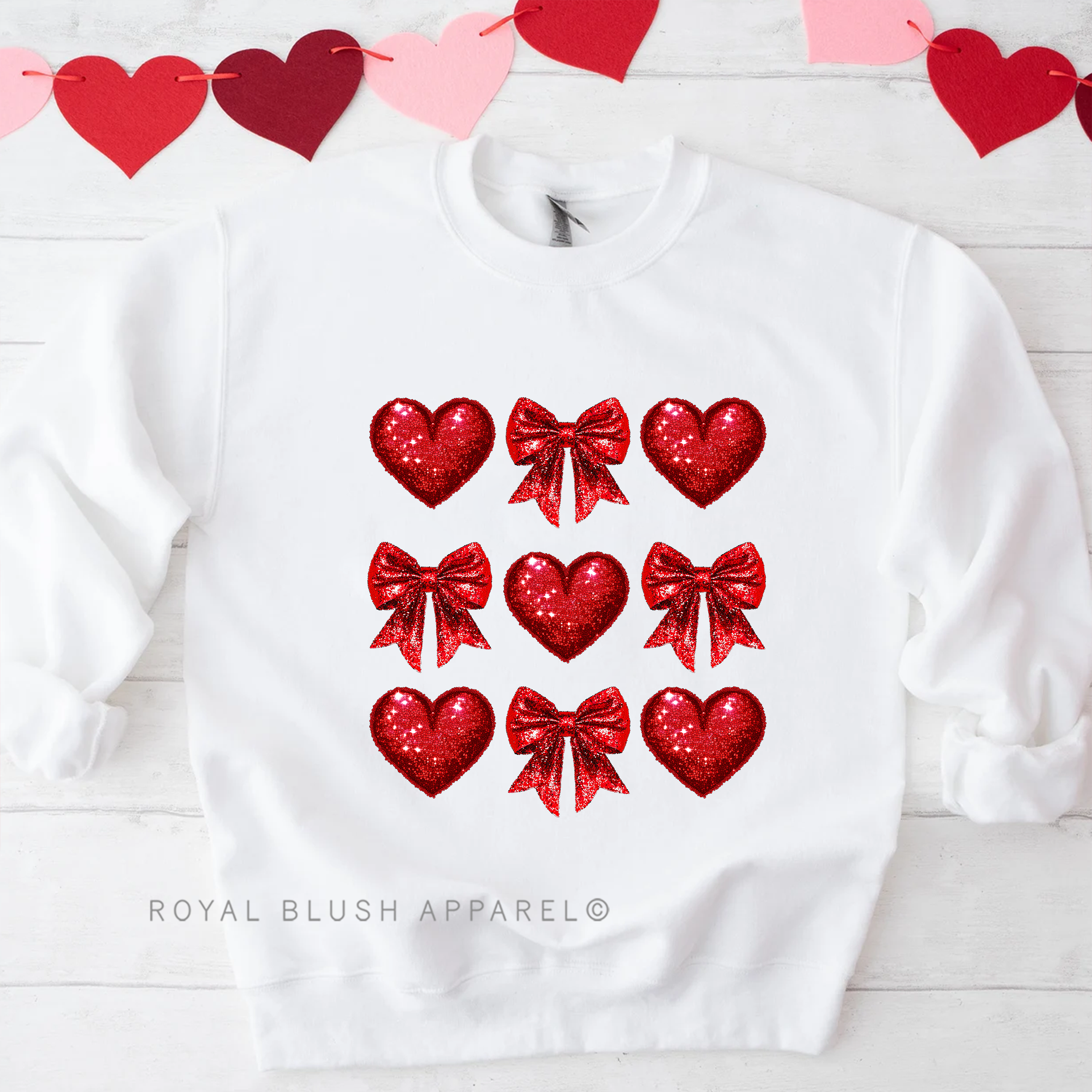 Glitter Bows &amp; Hearts Sweatshirt