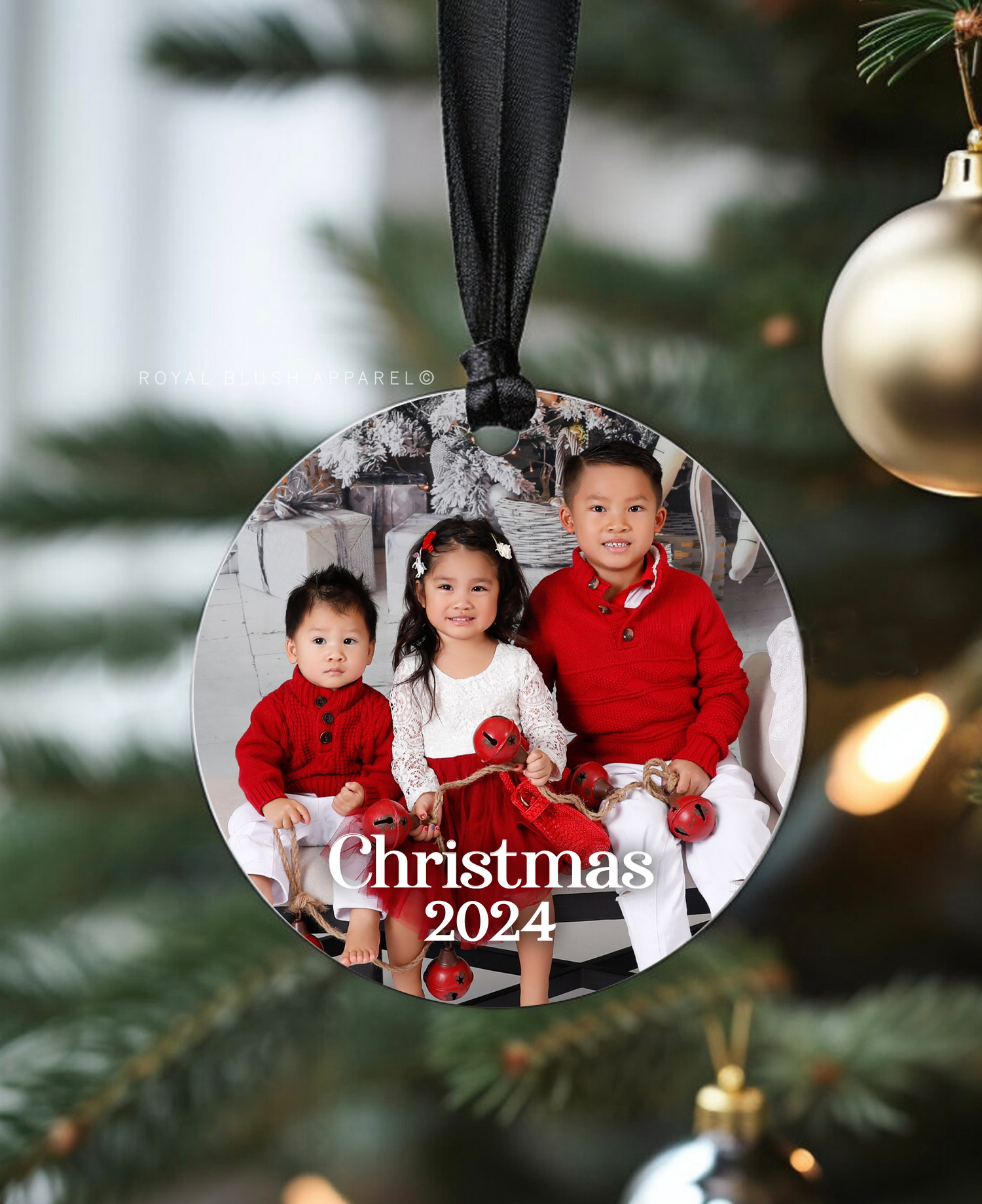 Custom Kids Round Photo Ornament