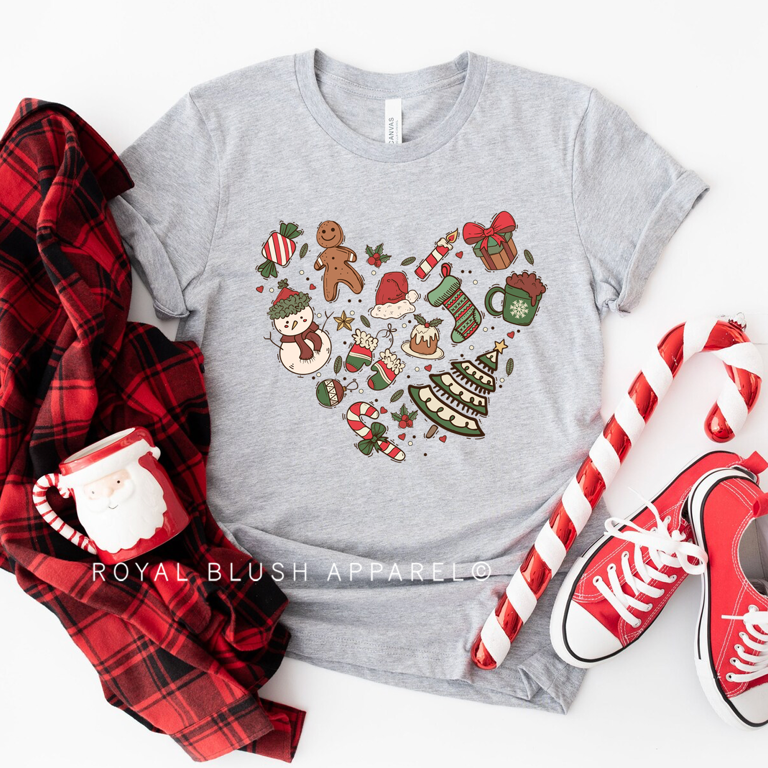 Christmas Heart Relaxed Unisex T-shirt