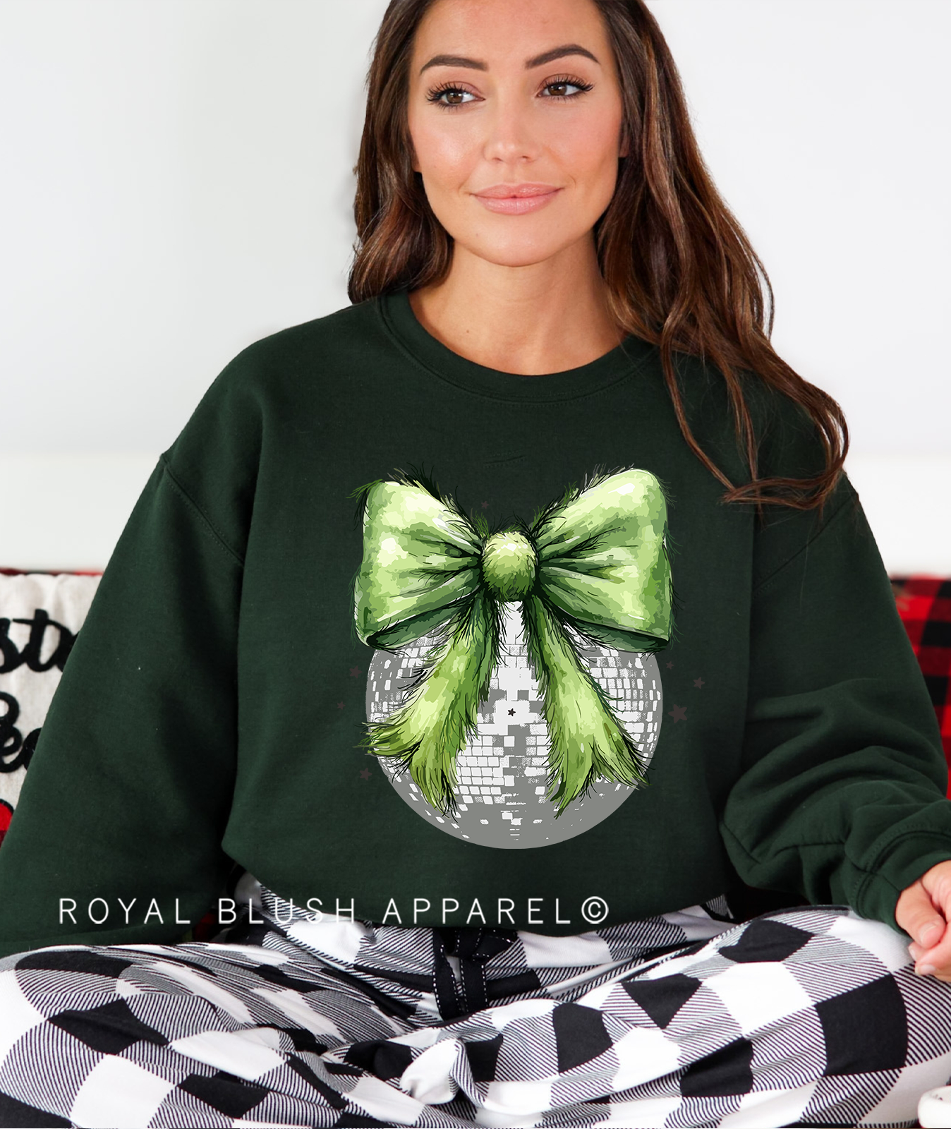 Disco Grinch Bow Sweatshirt