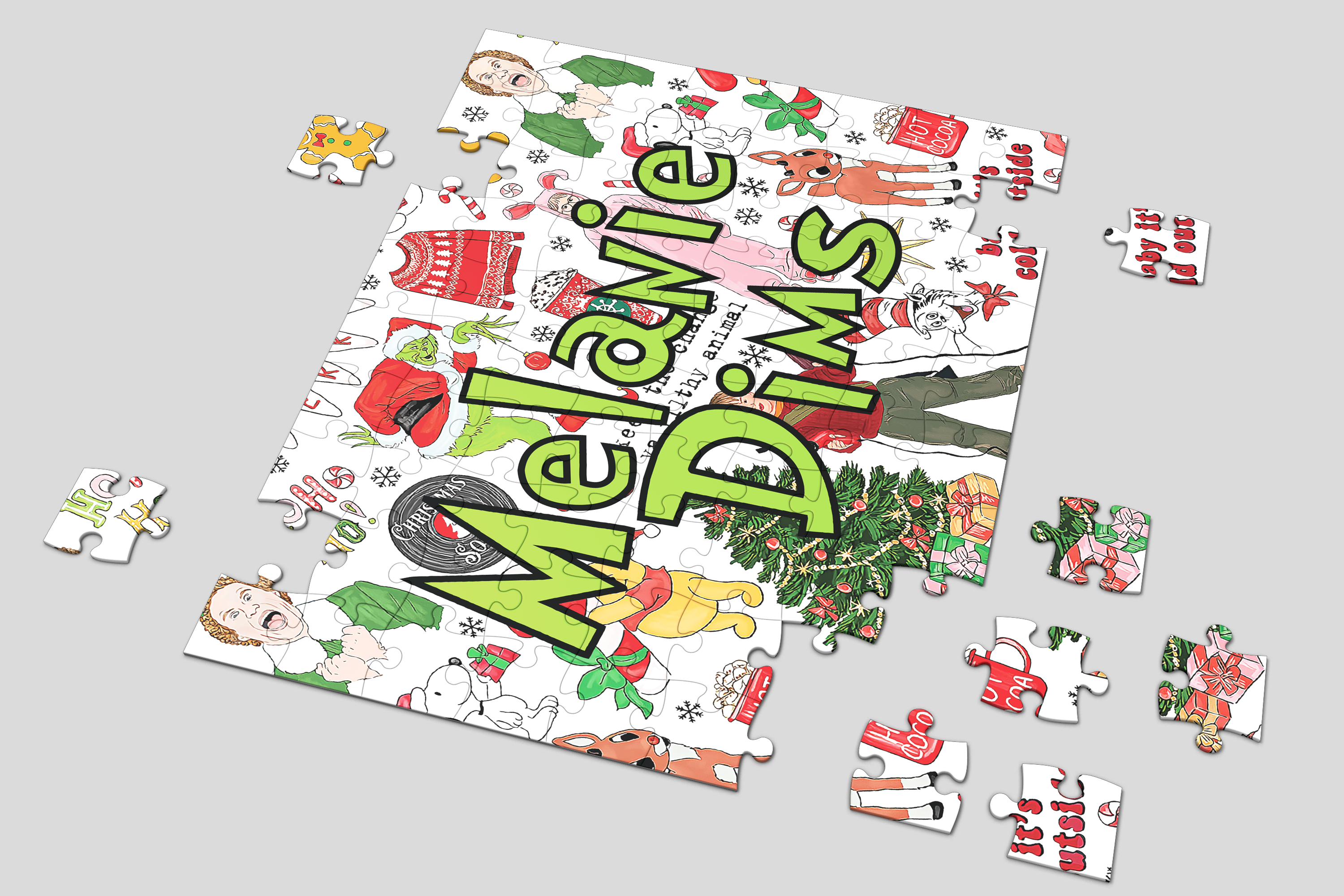 Custom Grinch Theme Name Puzzle