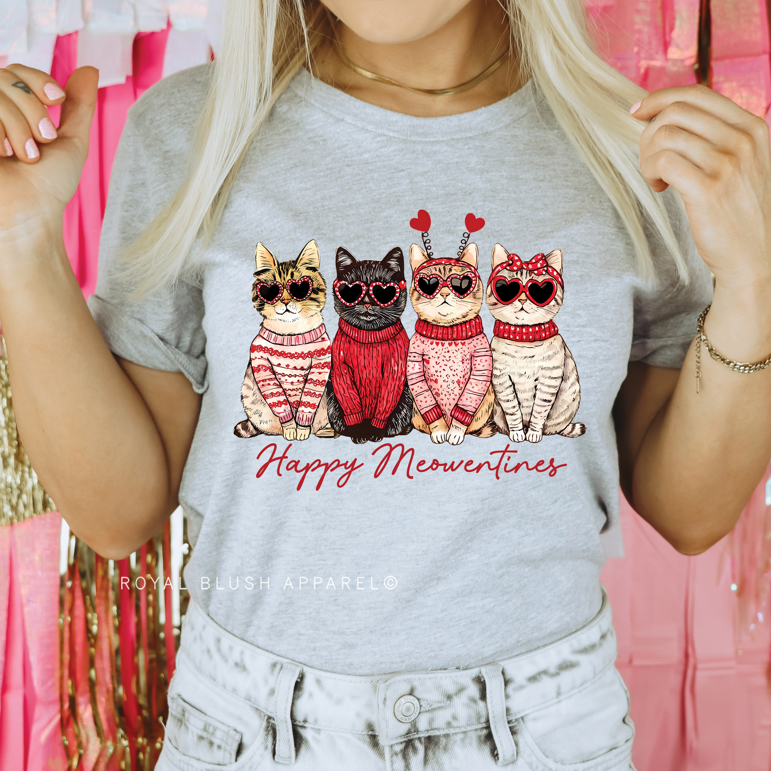 Happy Meowentines Relaxed Unisex T-shirt