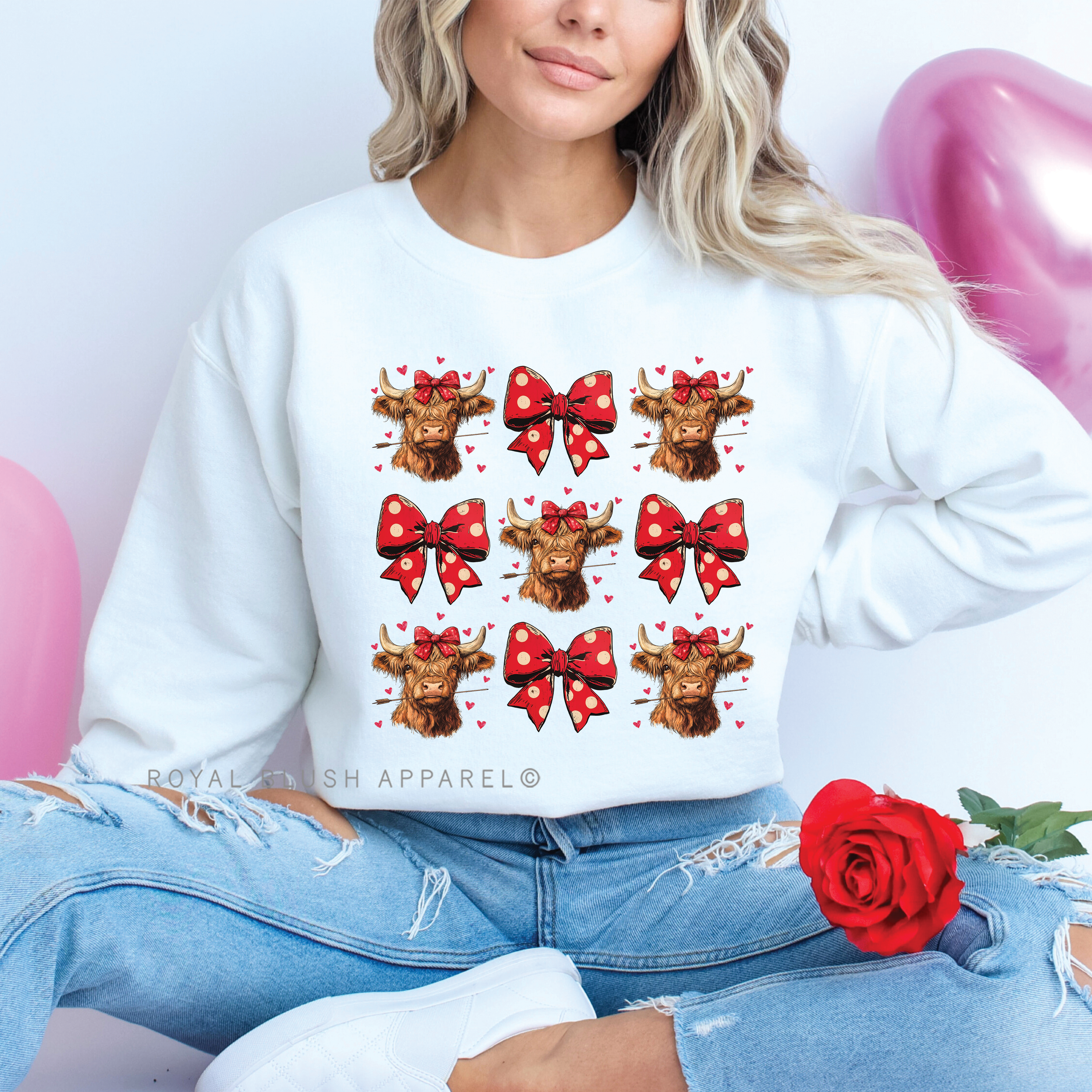 Highland Cows &amp; Bows Sweatshirt