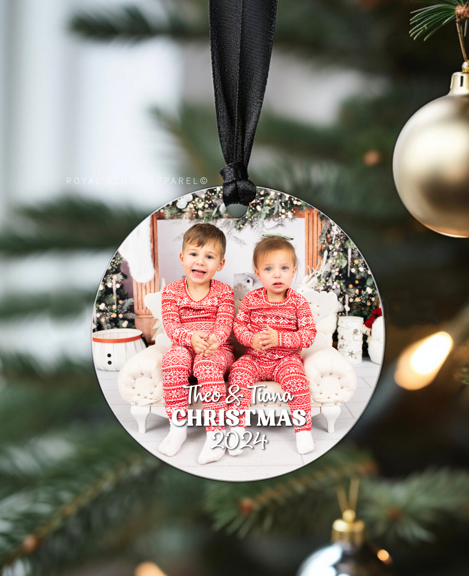 Custom Kids Round Photo Ornament