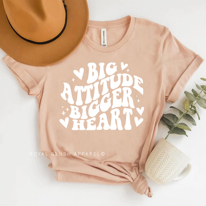 T-shirt unisexe détendu Big Attitude Bigger Heart