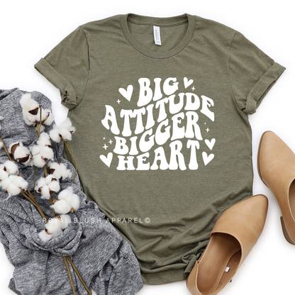 Big Attitude Bigger Heart Relaxed Unisex T-shirt