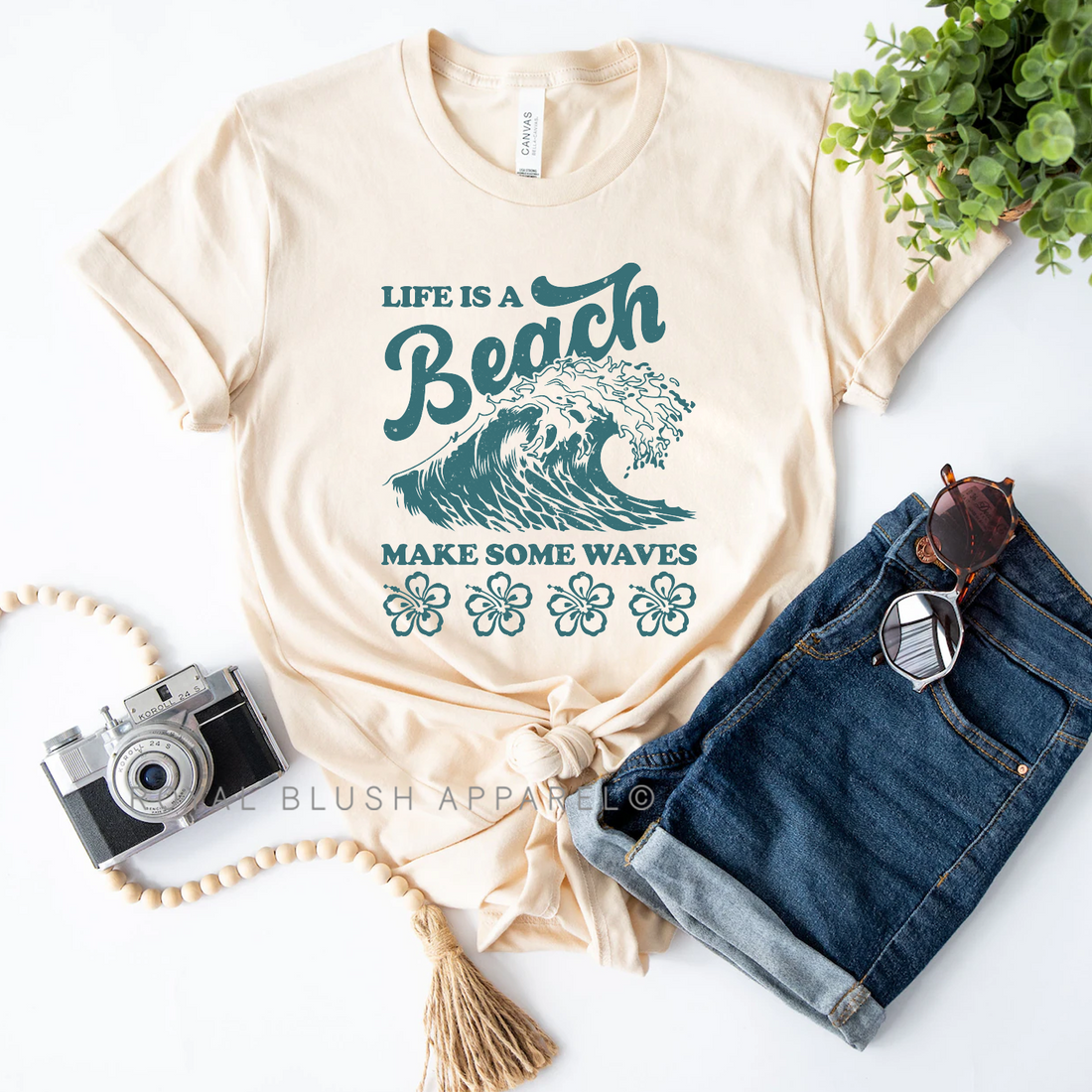 Life Is A Beach Make Some Waves Relaxed Unisex T-shirt