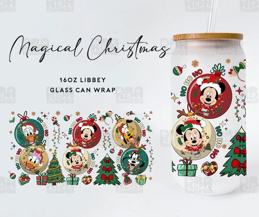 Magical Christmas Iced Coffee Glass