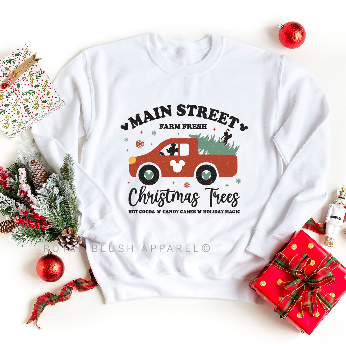 Main Street Christmas Trees Sweatshirt