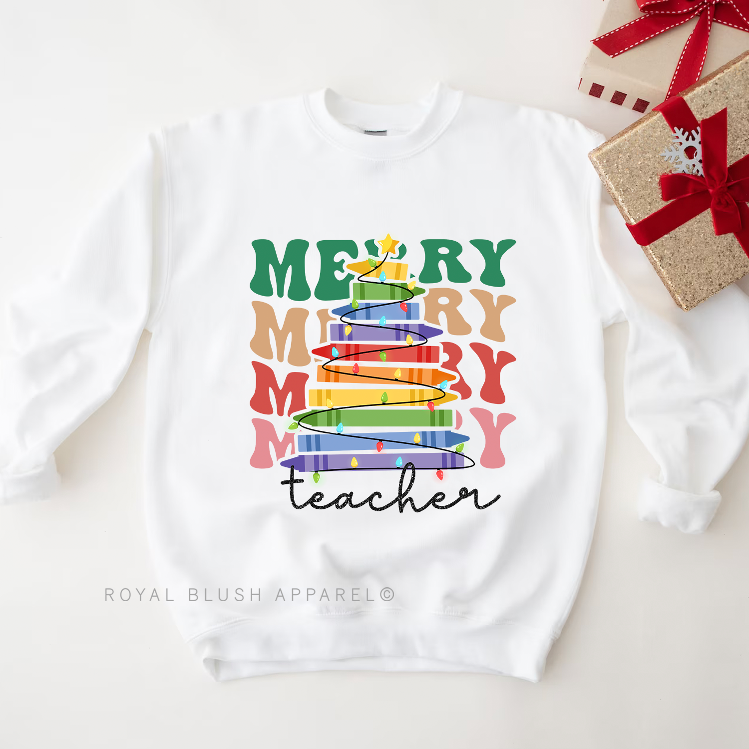 Merry Teacher Tree Sweatshirt