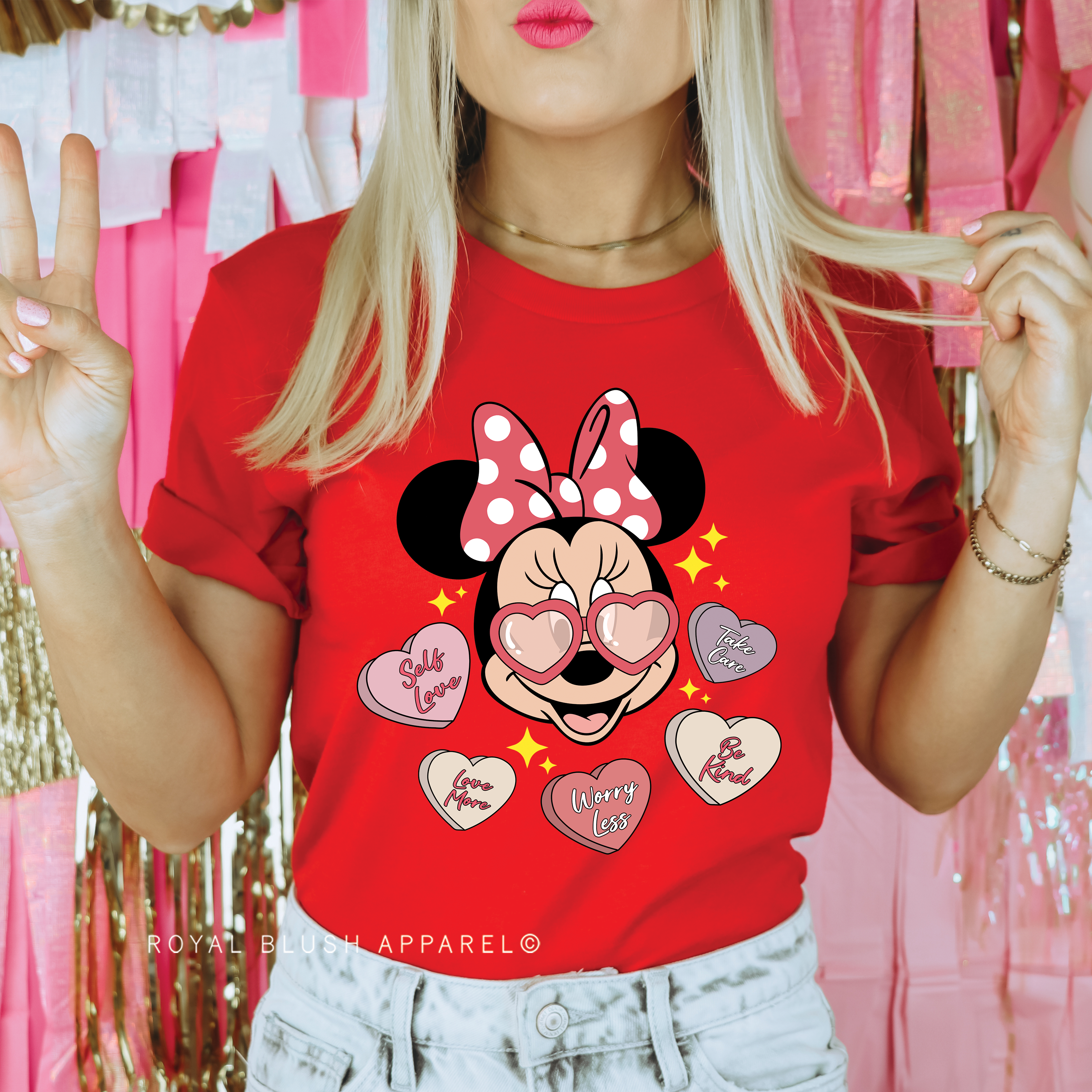 Minnie Candy Hearts Relaxed Unisex T-shirt