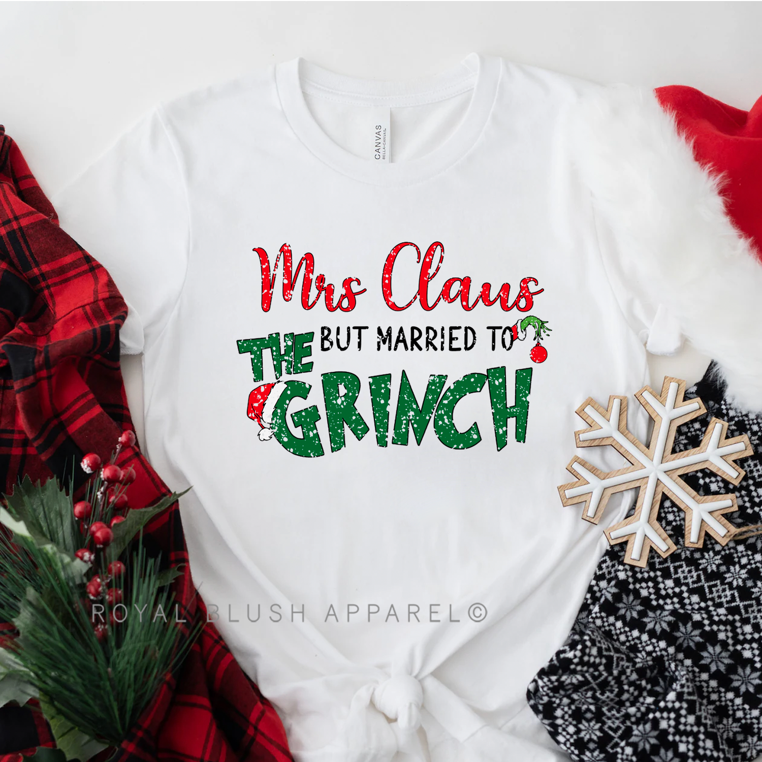 Mrs Claus But Married To The Grinch Relaxed Unisex T-shirt