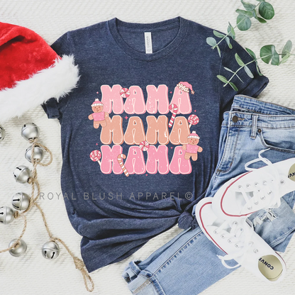 Pink Gingerbread Mama Relaxed Unisex T-shirt