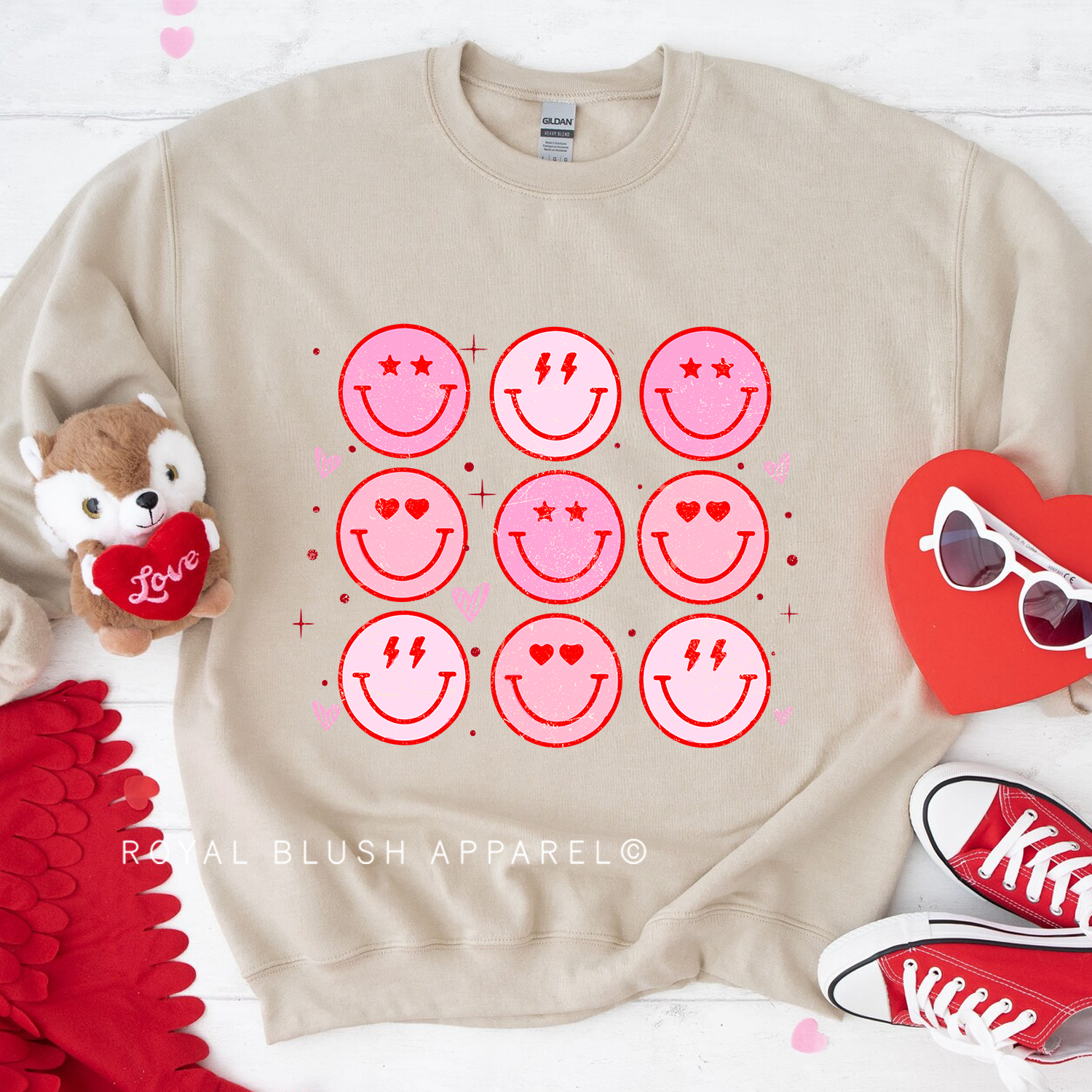 Pink Smiley Faces Sweatshirt