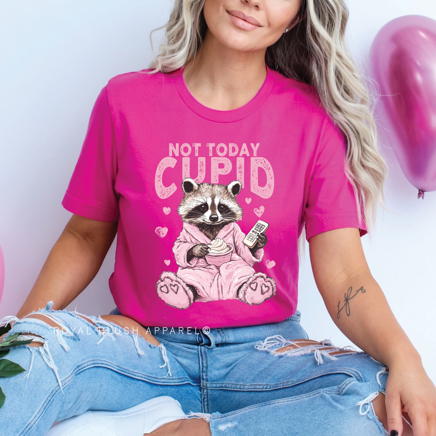 Racoon Not Today Cupid Relaxed Unisex T-shirt