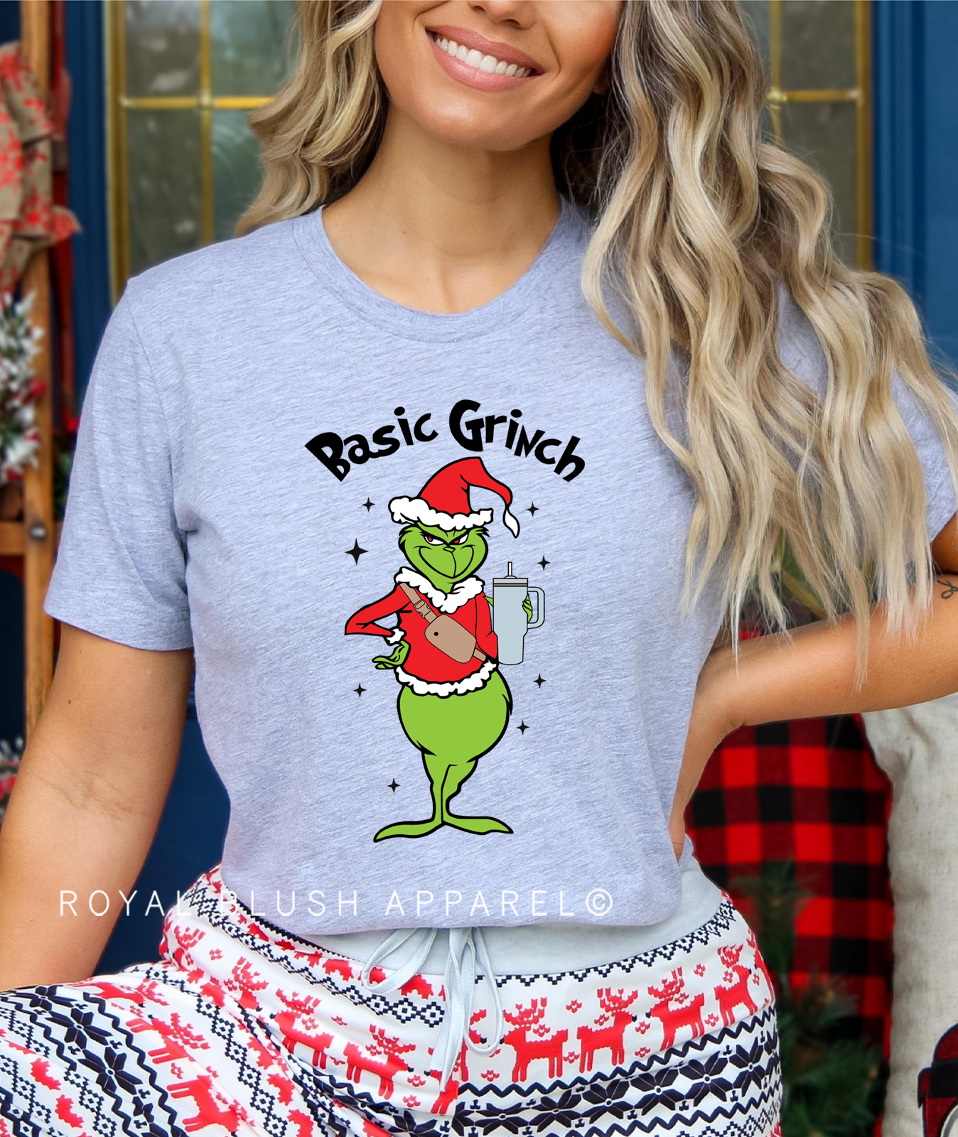 Red Basic Grinch Relaxed Unisex T-shirt