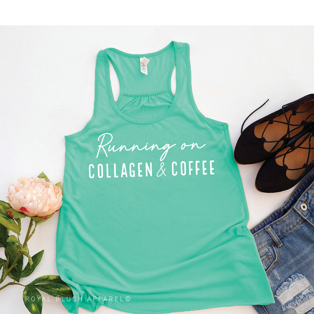 Running On Collagen &amp; Coffee Racerback Tank Top