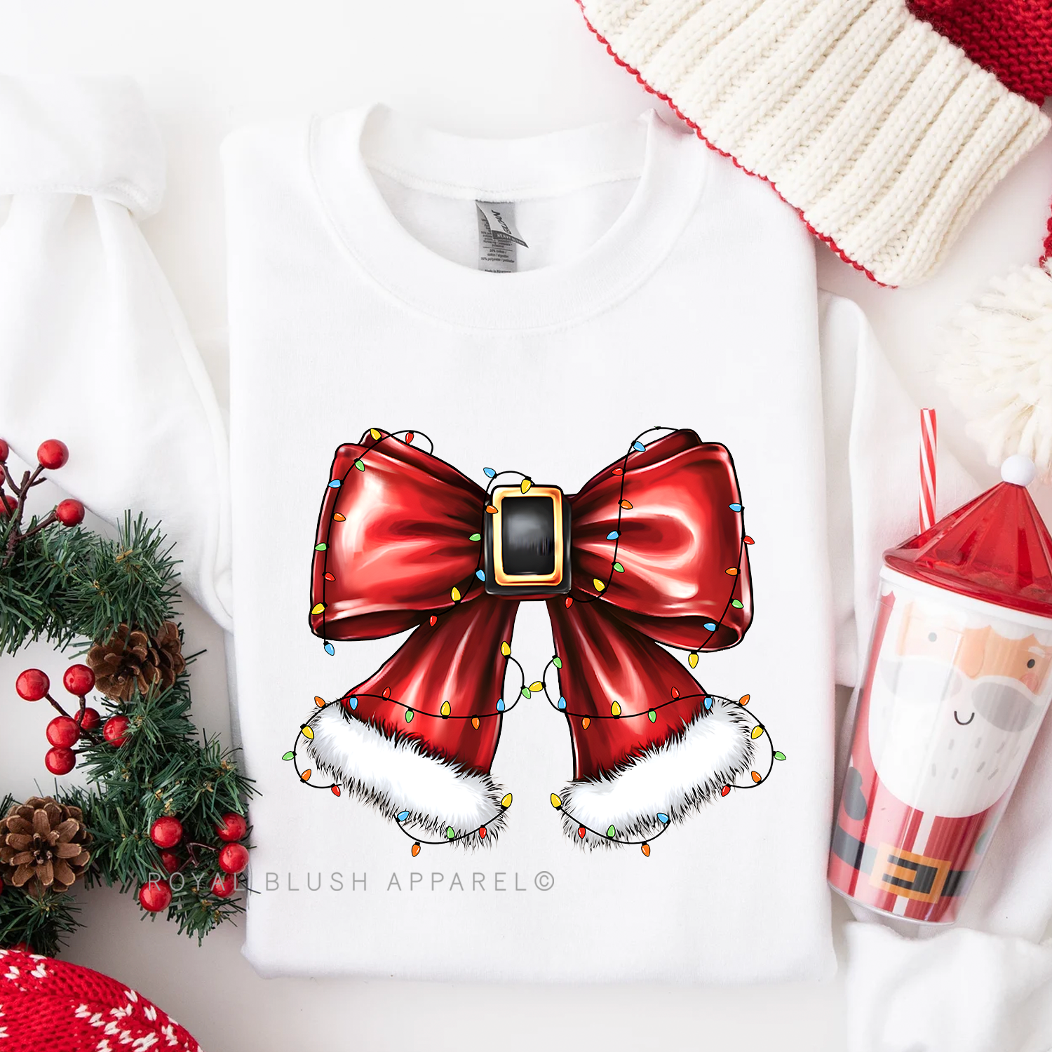 Santa Belt Bow Sweatshirt