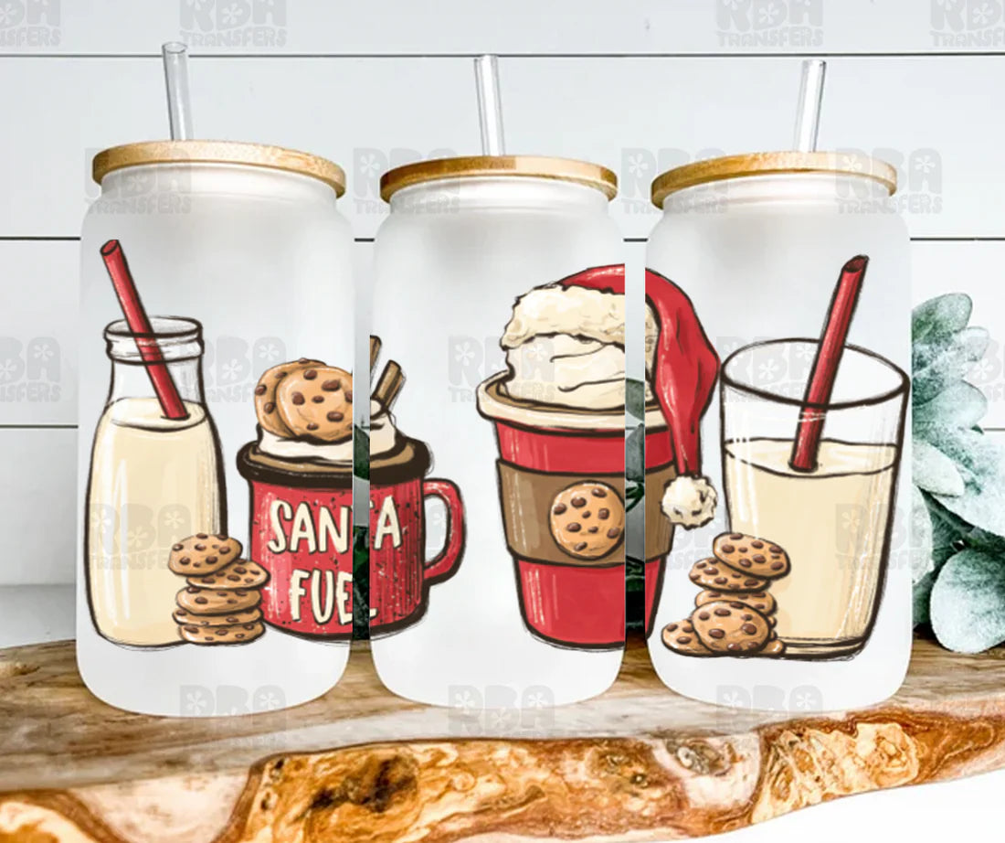 Santa Fuel Iced Coffee Glass