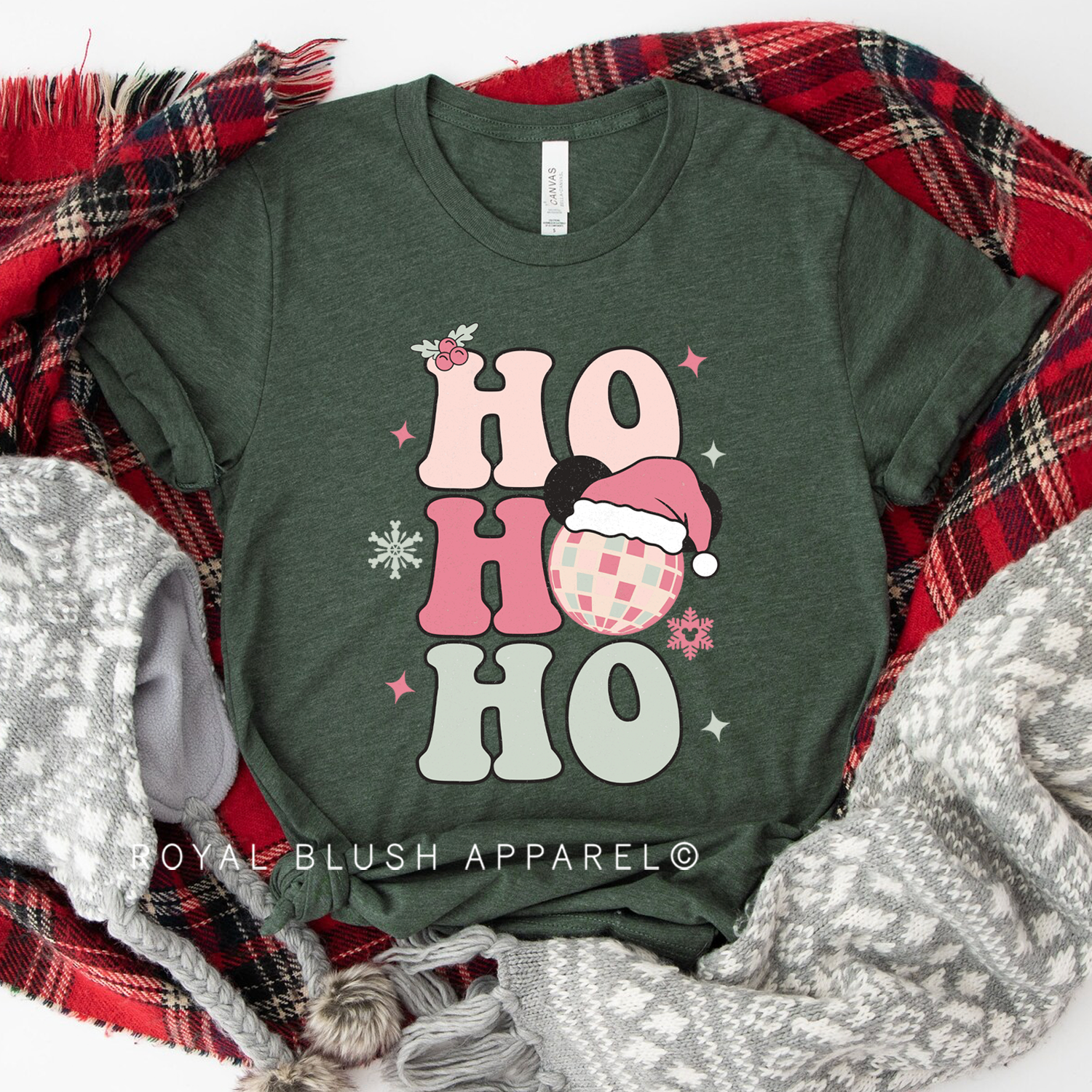 Santa Hat Ho Ho Ho Relaxed Unisex T-shirt