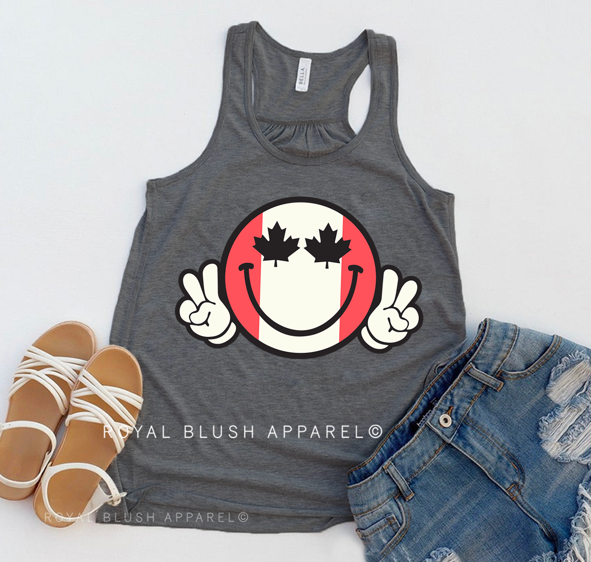 Smiley Canada Ladies Flowy Tank