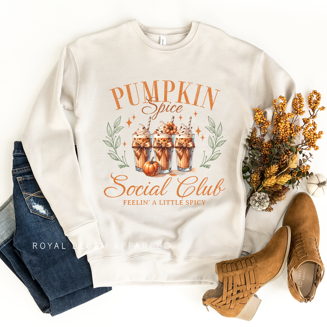 Pumpkin Spice Social Club Babe Crewneck