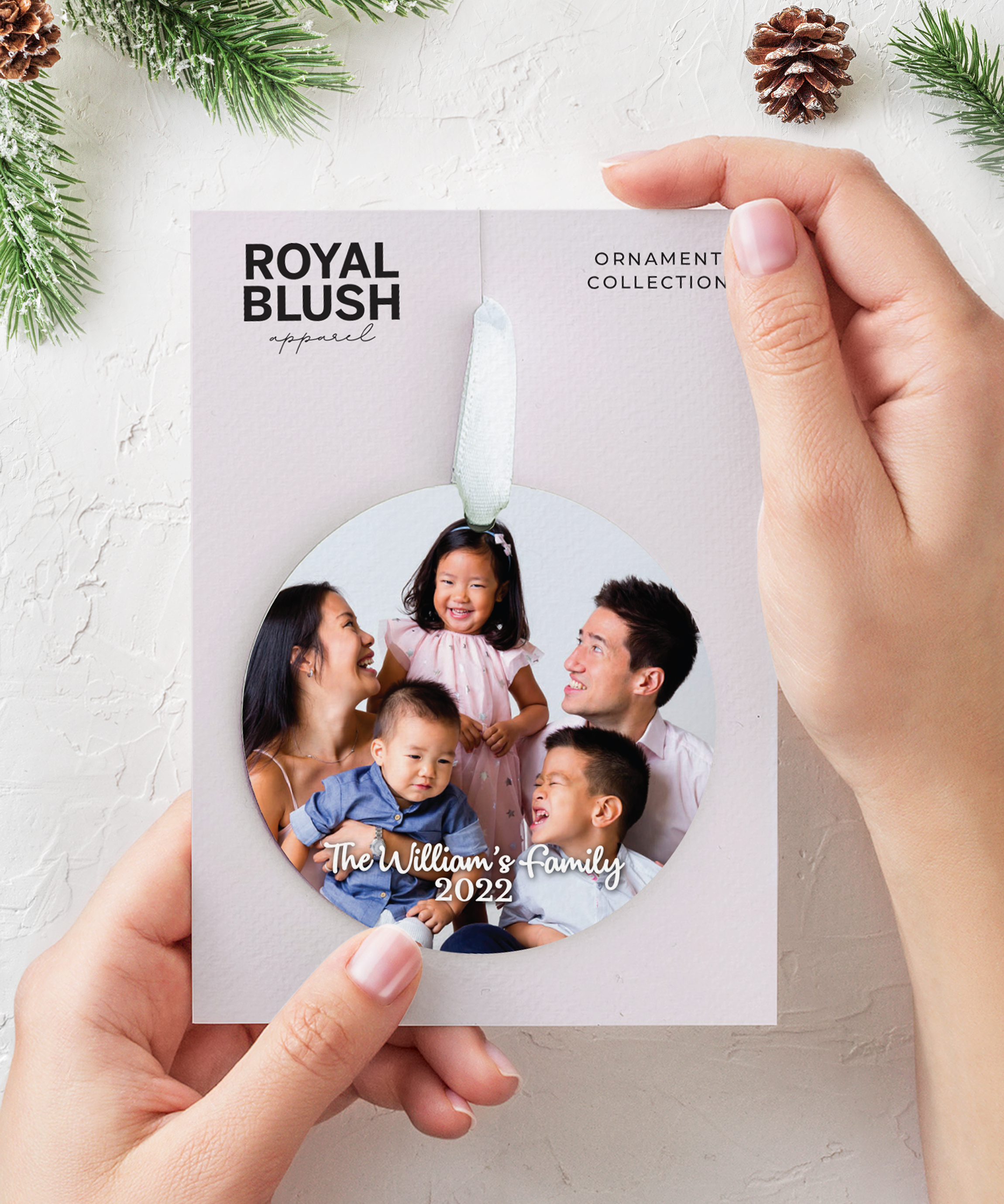 Custom Family Round Photo Ornament