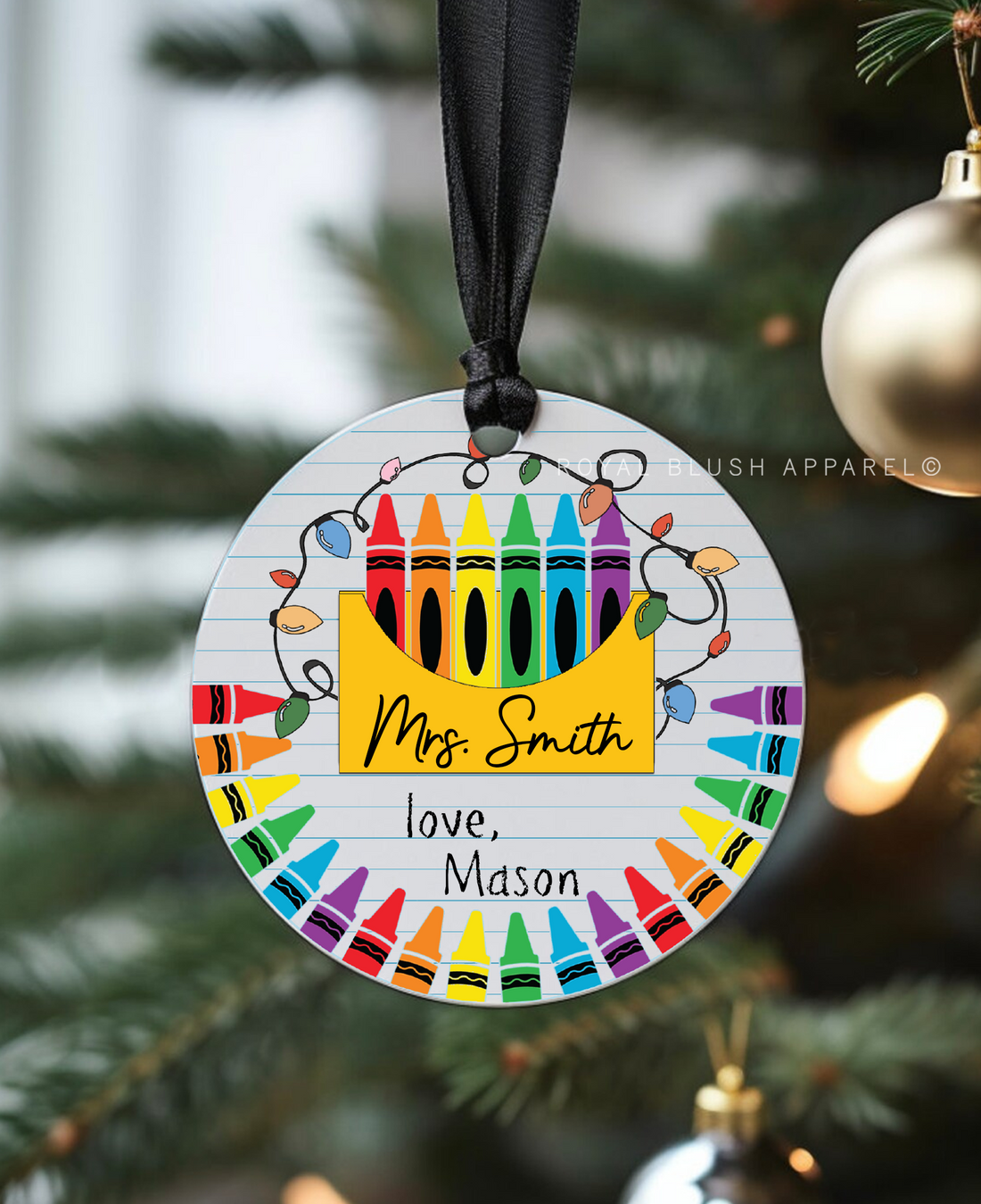 Custom Teacher Round Ornament