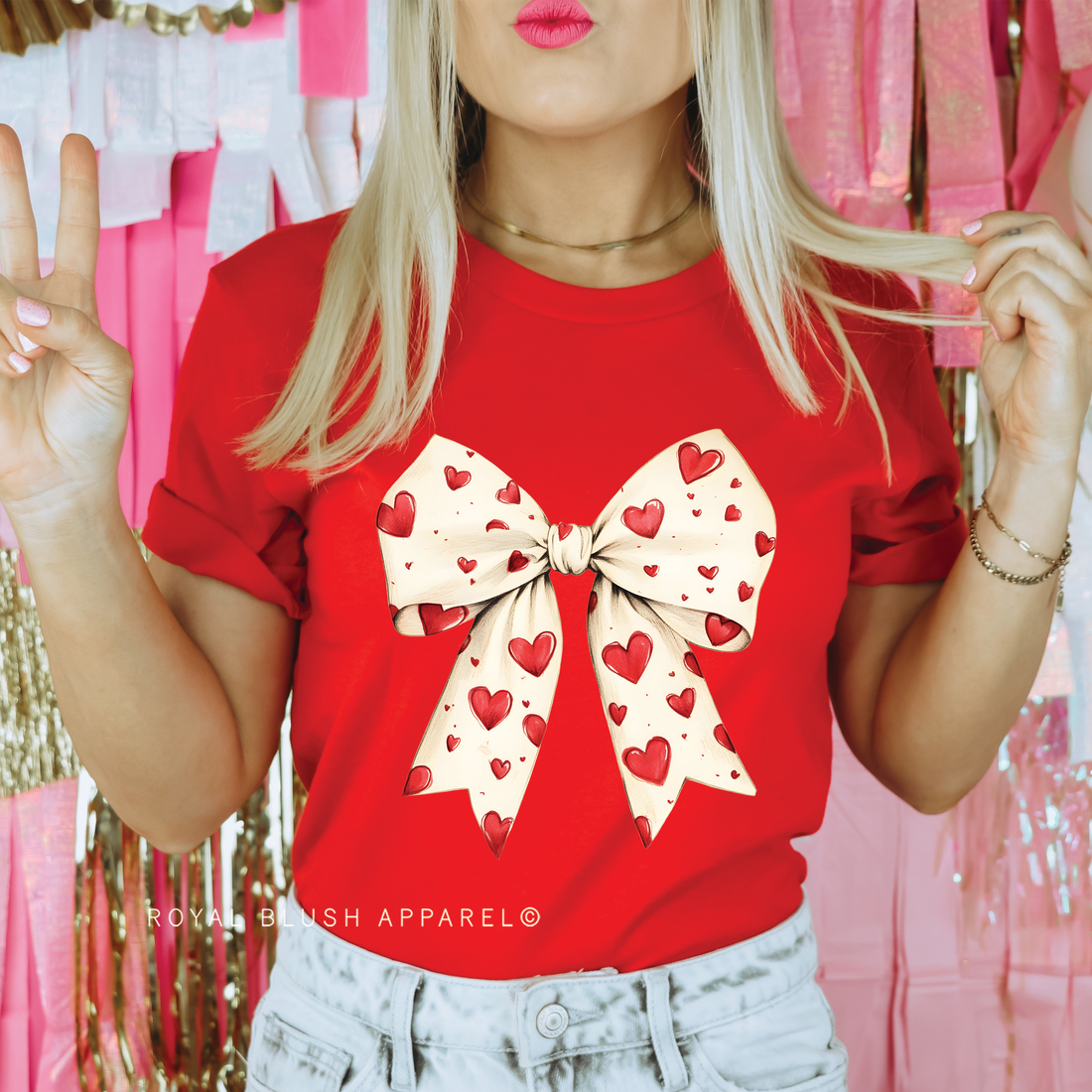 Valentine Bow Relaxed Unisex T-shirt